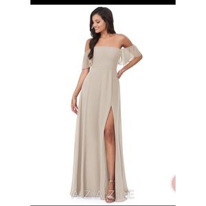 Azazie Dress - SUE in Taupe